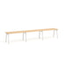 Long modern wooden table with metal legs on white background. (Natural Oak-57&quot;)