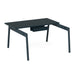 Modern black office desk with steel legs and storage drawer. (Charcoal)
