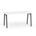 White rectangular table with gray legs on a white background. (White-57&quot;)