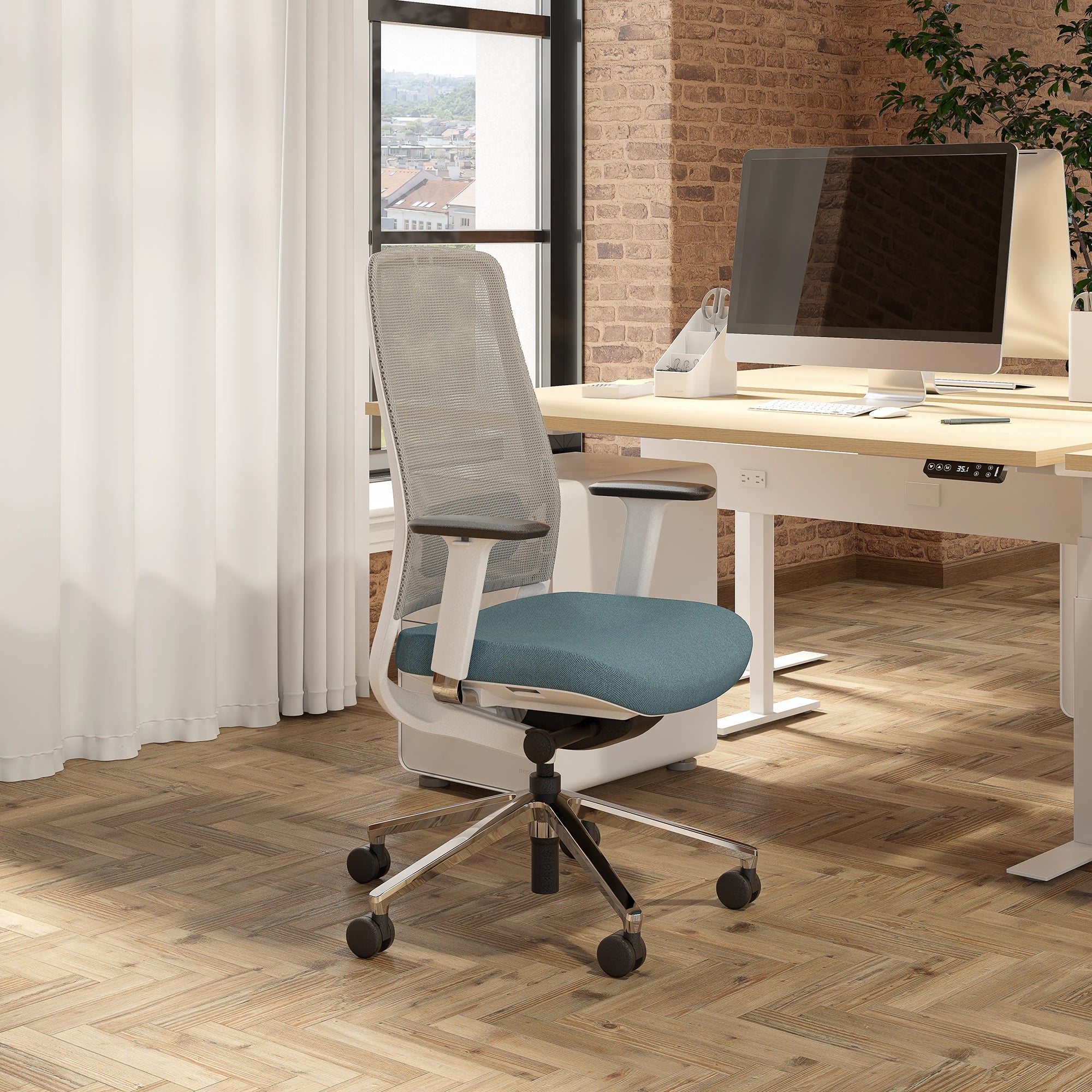  (Harbor Blue-White-Without Headrest)