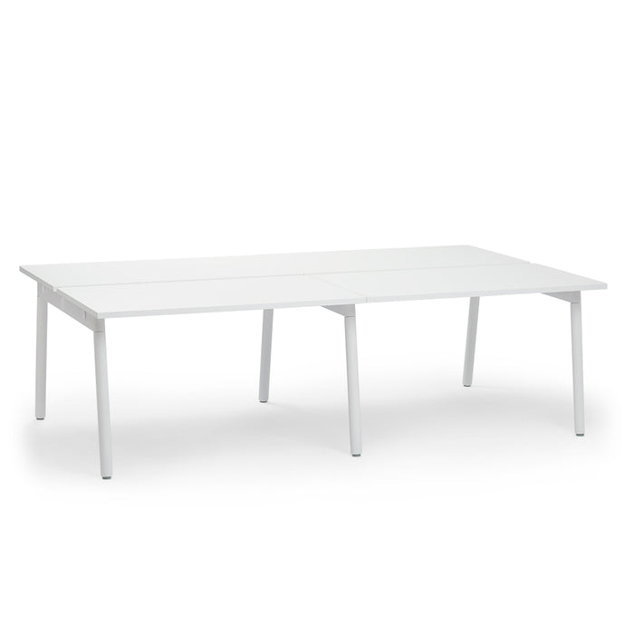 White modern extendable dining table isolated on white background. (White-47&quot;)