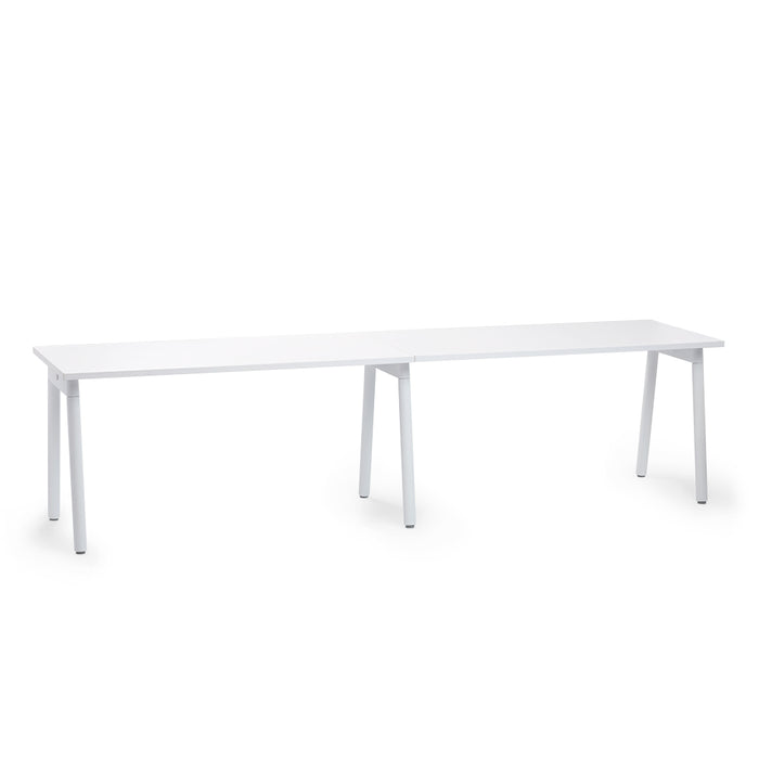 White modern office desk isolated on a white background. (White-57&quot;)