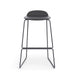 Modern black bar stool with metal legs isolated on a white background. (Charcoal)