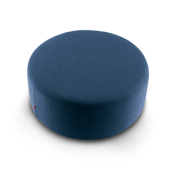 Blue round meditation cushion on a white background. (Dark Blue)