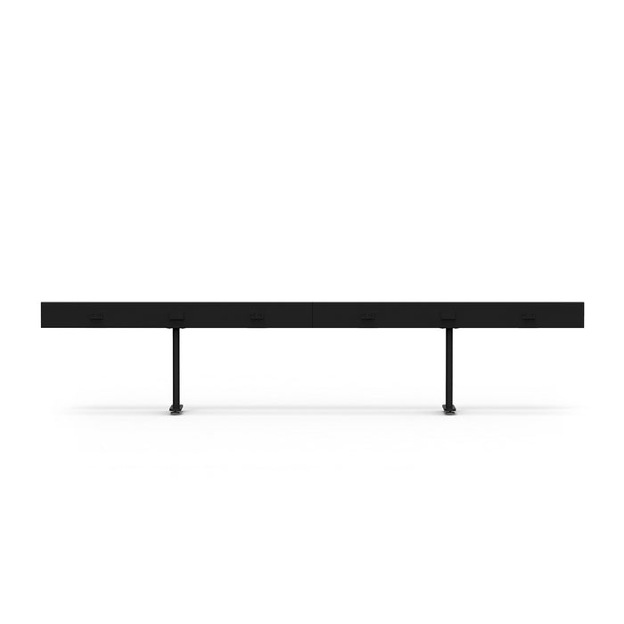 Modern black office table with metal legs on white background (Black-120&quot;)