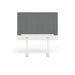 Modern minimalist study desk with gray panel and white legs on a white background. (Dark Gray-50&quot;)
