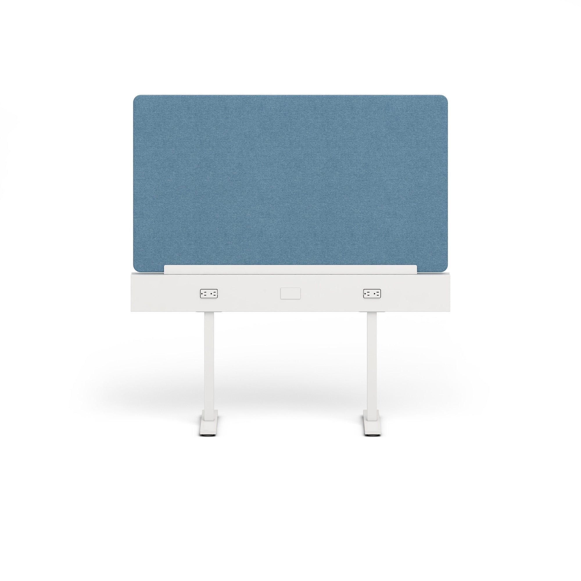 Blue and white modern desk with storage compartments on a white background. (Slate Blue-50&quot;)