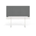 Modern white office desk with gray privacy panel on white background (Dark Gray-60&quot;)