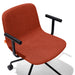 Ergonomic red office chair with black armrests on white background (Brick)