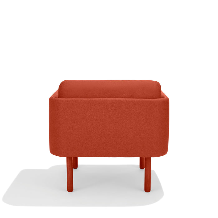 Red modern armchair on white background (Brick)
