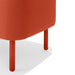 Red modern ottoman with wooden legs on white background. (Brick)