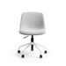 Modern gray office chair with adjustable height lever on white background. (Chalk)