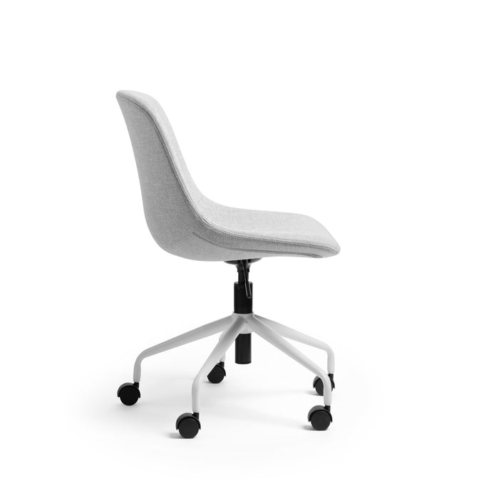 Modern gray office chair with wheels on white background (Chalk)
