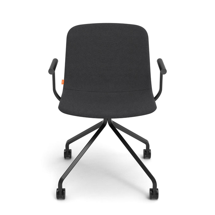 Modern black office chair with a five-star base on a white background. (Charcoal)