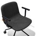 Modern black office chair with armrests on a white background. (Charcoal)