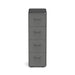 Modern gray office filing cabinet with four drawers on a white background. (Charcoal)