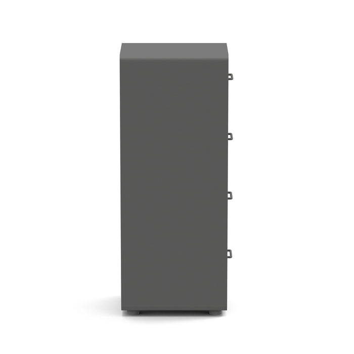 Modern gray server rack isolated on white background (Charcoal)