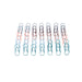 Colorful paper clips arranged in rows on a white background. (Contemp. Assorted)