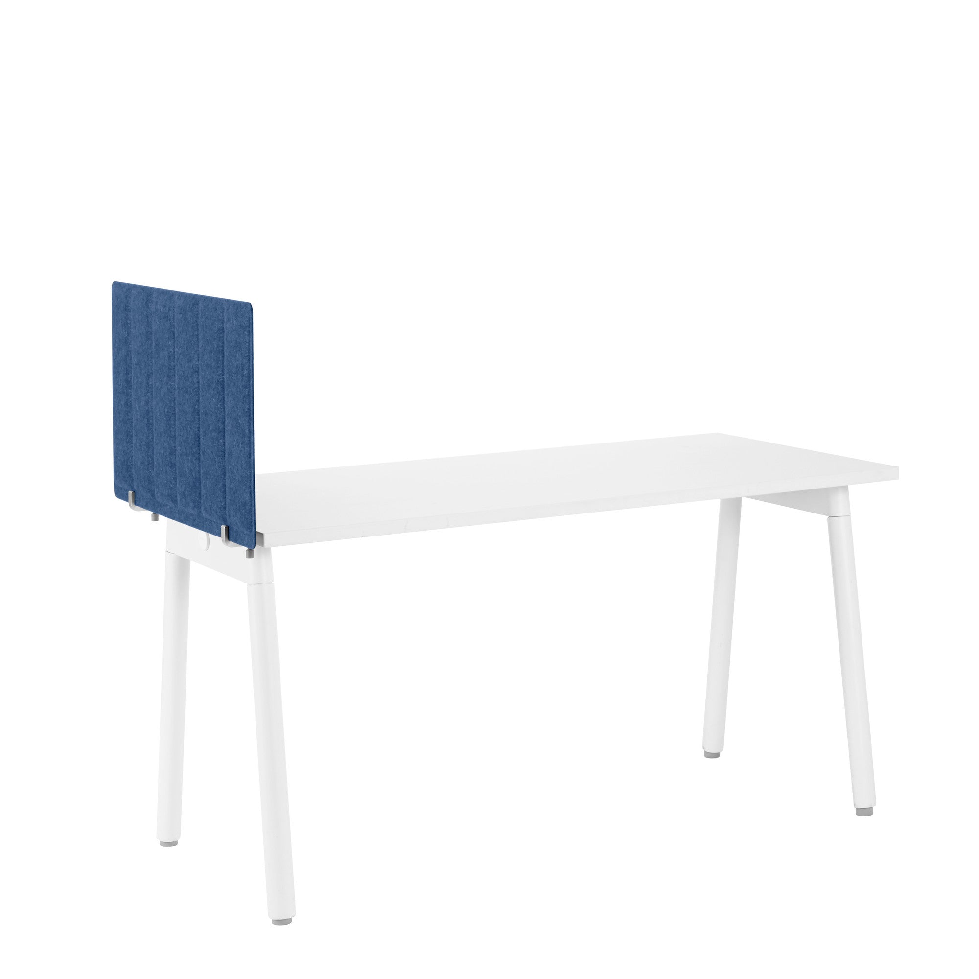 Blue upholstered headboard on white background (Dark Blue-28")