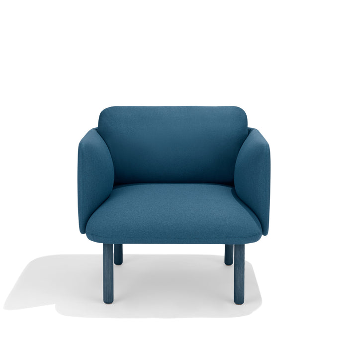 Blue modern two-seater sofa on a white background (Dark Blue)