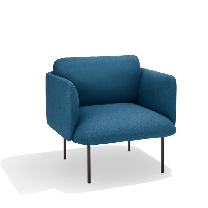 Blue modern armchair isolated on white background (Dark Blue)