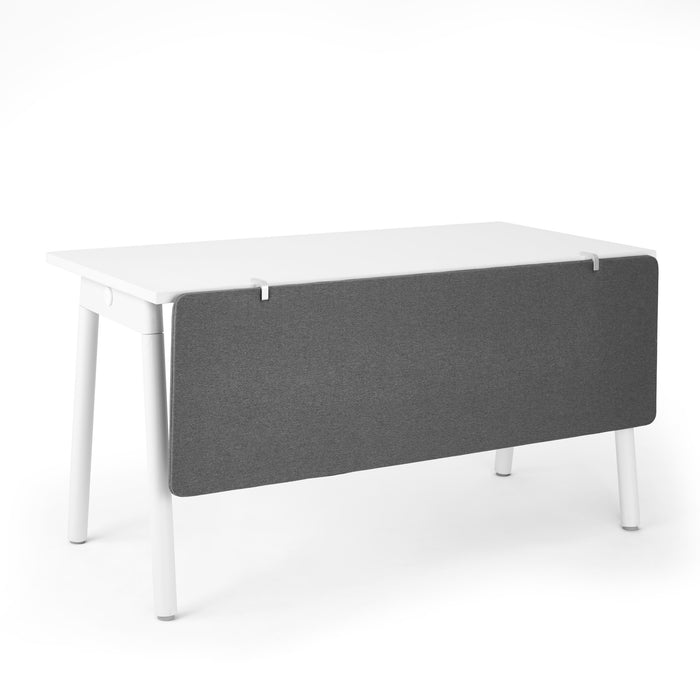 Modern white office desk with gray panel on white background. (Dark Gray-55&quot;)