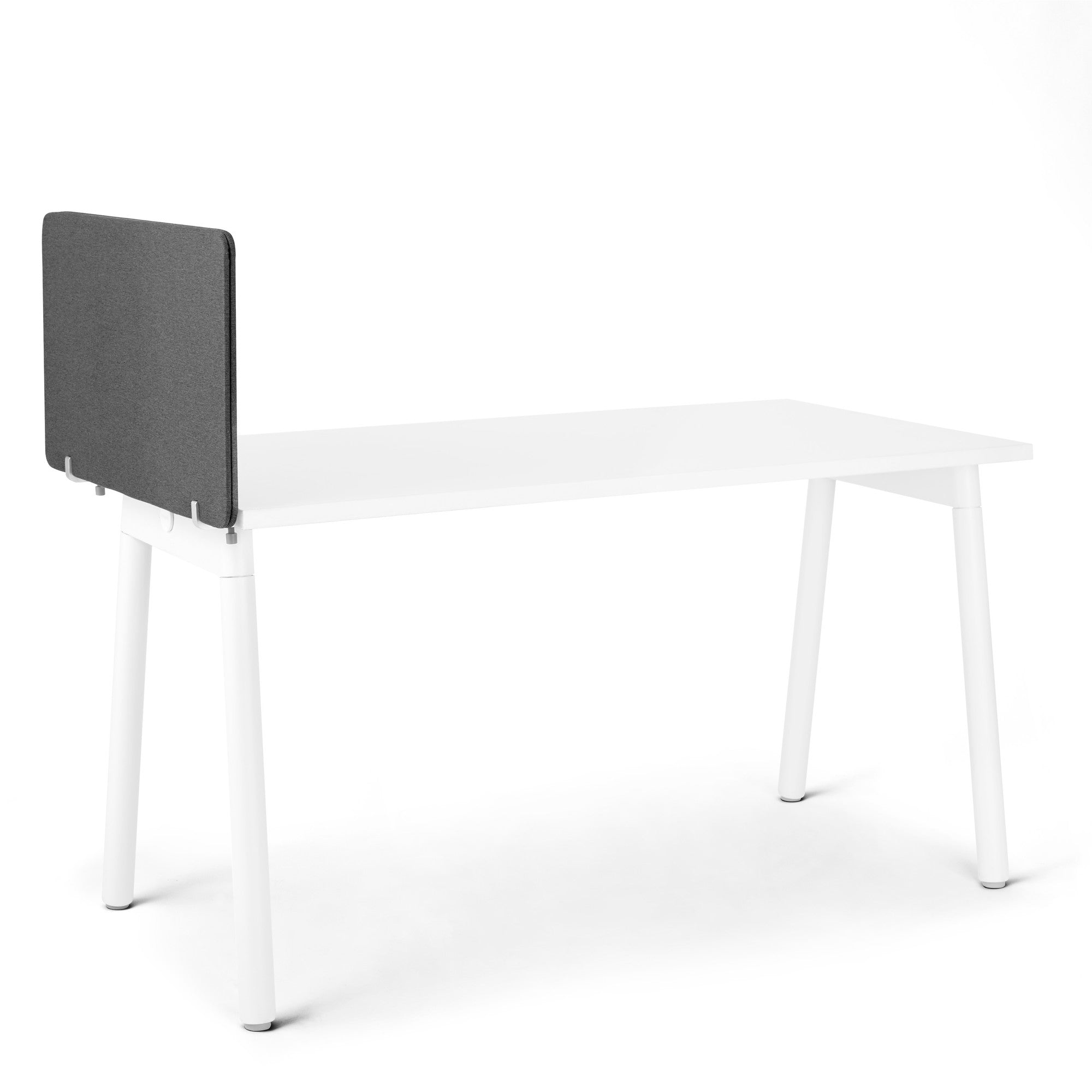 Gray freestanding office partition panel on white background (Dark Gray-27")