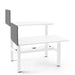 Modern white office desk with privacy panels on a white background. (Dark Gray-27&quot;)