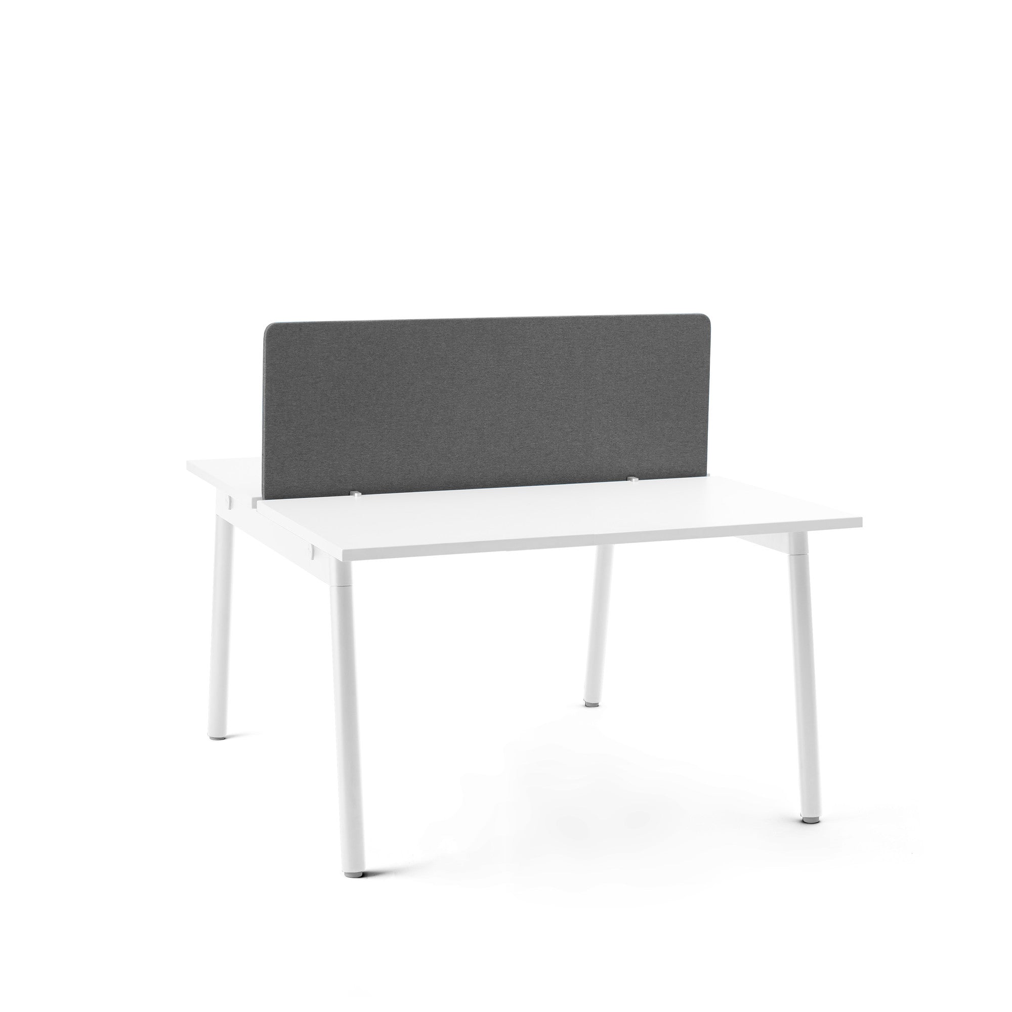 Grey fabric office desk divider on a white background. (Dark Gray-45")