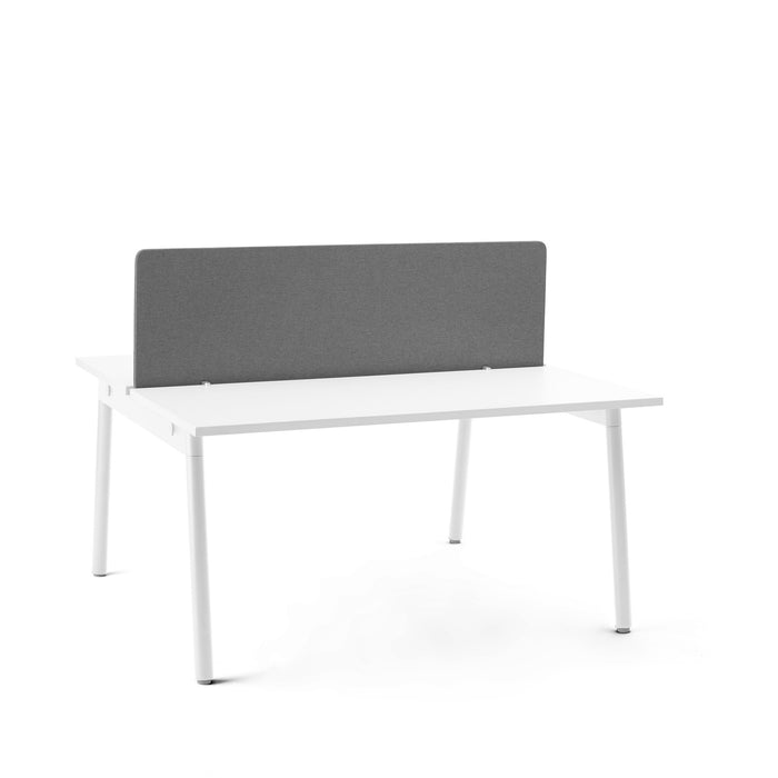 Modern white office desk with grey partition on a white background. (Dark Gray-55&quot;)