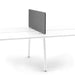 Modern white office desk with gray privacy panel on a white background. (Dark Gray-45&quot;)