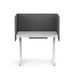 Modern white office desk with grey privacy dividers on a white background (Dark Gray-48&quot;)