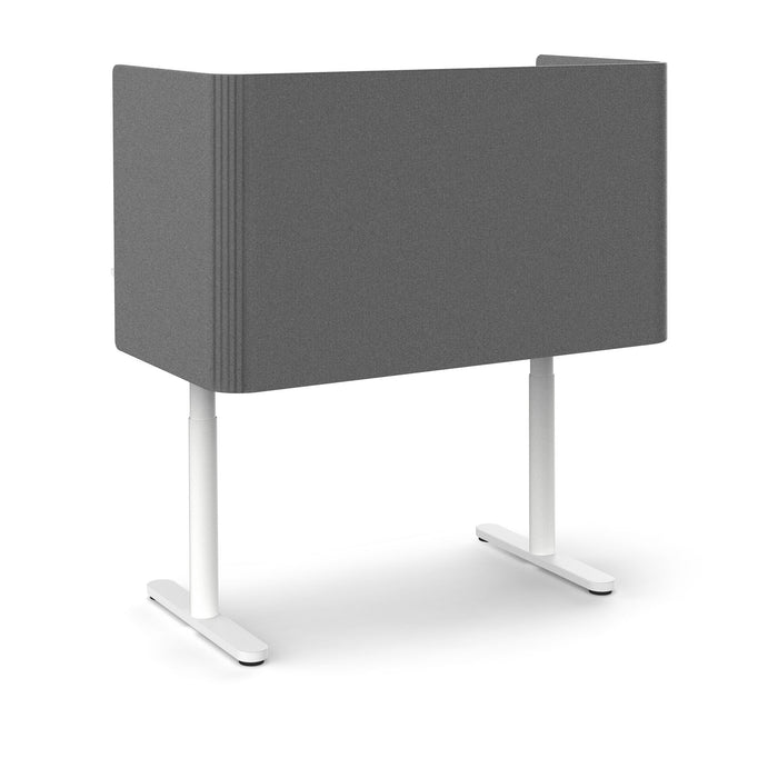 Modern gray freestanding office partition on white background. (Dark Gray-48&quot;)
