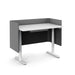 Modern gray office cubicle desk with white legs on a white background. (Dark Gray-48&quot;)
