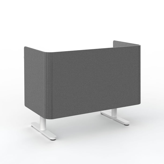 Modern gray office cubicle with white legs on a white background. (Dark Gray-48&quot;)