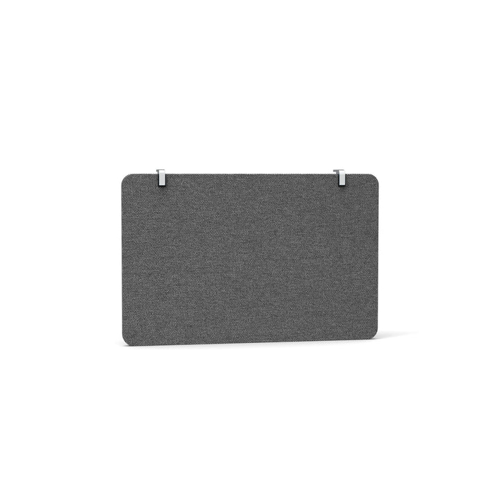 Gray acoustic panel with metal mounting brackets on white background (Dark Gray-27&quot;)