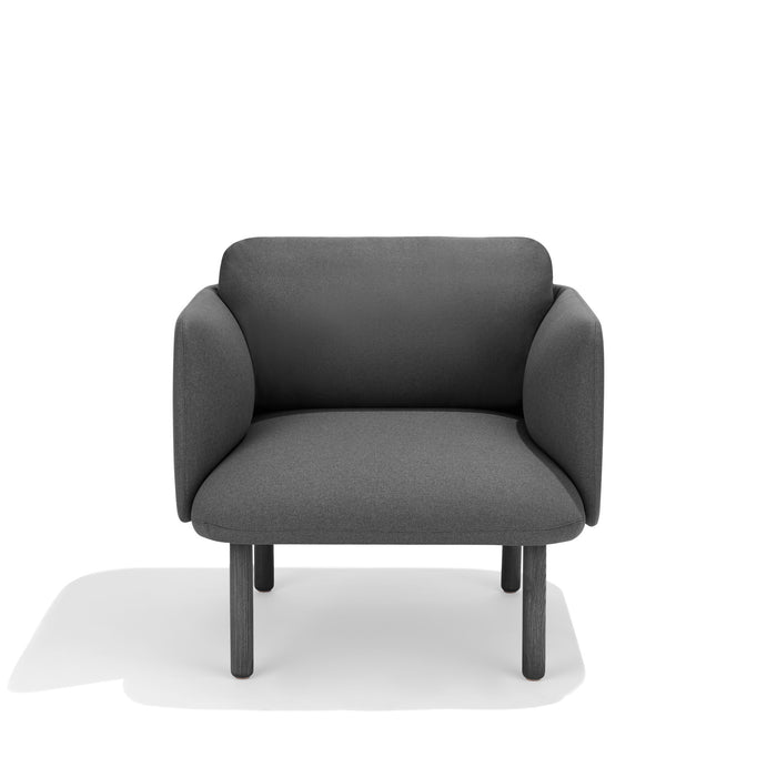 Modern gray two-seater sofa isolated on white background. (Gray)