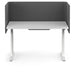 Modern white standing desk with gray privacy panel on white background (Dark Gray-60&quot;)