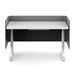 Modern office desk with privacy panels and white legs on a white background. (Dark Gray-60&quot;)