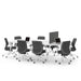 Modern office meeting room with large table and ergonomic chairs over white background. (Dark Gray-47&quot;)