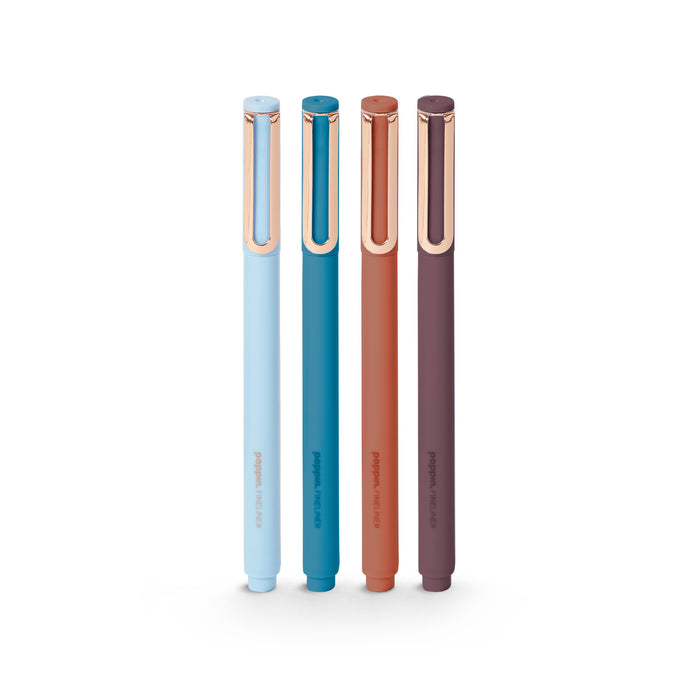 Set of four sleek stylus pens in blue, teal, orange, and purple (Elements)