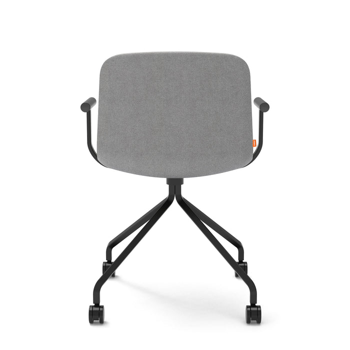 Modern grey office chair with black base isolated on white background (Gray)