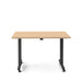 Modern adjustable standing desk with a light wood top and black frame on a white background. (Natural Oak-47&quot;)