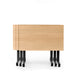 Modern wooden office desk with black metal legs on a white background. (Natural Oak-47&quot;)