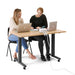 Two colleagues working at a desk with laptops on a white background. (Natural Oak-47&quot;)