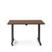 Modern wooden top desk with black metal legs on white background (Walnut-47&quot;)