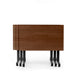 Modern wooden desk with black metal legs on a white background. (Walnut-47&quot;)