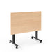 Modern mobile wooden whiteboard on wheels with a minimal design on a white background. (Natural Oak-57&quot;)