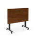 Mobile wooden partition on casters with a dark finish on a white background. (Walnut-57&quot;)