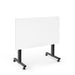 Blank white mobile whiteboard on wheels against a white background. (White-57&quot;)